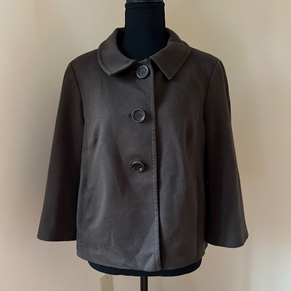 *TALBOTS* Brown Button Down Stretch Blazer Suit Jacket Size 12